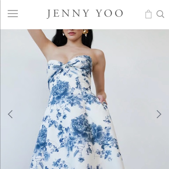 Jenny Yoo Amelia Print blue floral dress - Picture 3 of 4